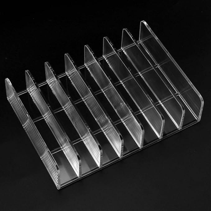 SEUNMUK 4 Pack Acrylic Eyeshadow Makeup Palette Organizer, 7 Section Clear Makeup Palette Holder, Eyeshadow Palette Display S
