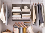 StorageWorks Hanging Closet Organizer with Metal Rod, 4-Section Closet Organizers and Storage, Collapsible Hanging Shelves fo