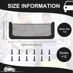 Frienda 2 Pcs ABS Plastic Frame Car Storage Net Bag Phone Car Mesh Net Holder RV Storage Boat Cargo Pocket Organizer Framed Mesh Pocket with Screws for Auto RV (13.8 x 5 Inch)