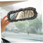 Plush Bling Car Rearview Mirror Cover Protector Soft Auto Rearview Mirror Accessory with Material Compact for Vehicle Decoration