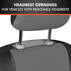 BDk Faux Leather Car Seat Cover Full Set - Front & Rear Split Bench Charcoal Seat Covers For SUV & Truck Seat Covers, Airbag 