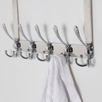 Dseap Over The Door Hook Hanger - Fits 1 3/8" to 1 3/4" Standard Doors | 5 Tri Hooks Heavy Duty Towel/Coat Rack | Door Organi