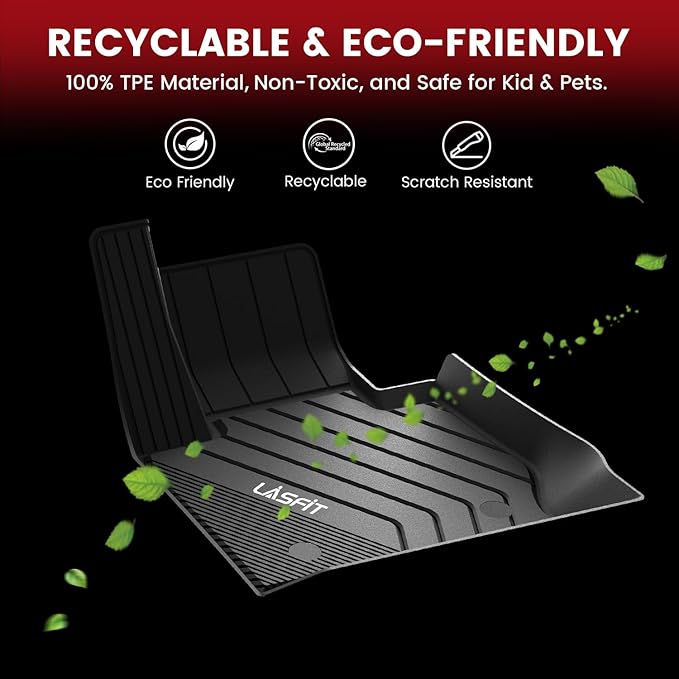 LASFIT Floor Mats Fit for BMW X3 2011-2017 & BMW X4 2015-2018 xDrive28i, xDrive28d, xDrive35i, M40i, Custom Fit TPE All Weather Waterproof Floor Liners Front & Rear Rows Car Mat, Black