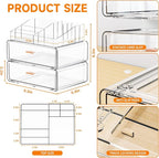 Yieach Clear Acrylic Makeup Organizers Countertop for Dresser,Desk,Bathroom Vanity,3 Tier Stackable Make up Holders and Makeu