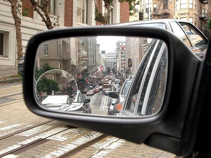 Ampper 2 Pack 3" Blind Spot Mirrors for Trucks, Van, SUV, Large Vehicle - Aluminum Frame Glass Convex Rear View Blind Spot Mirrors