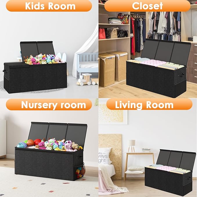 Extra Large Toy Box Chest with Lid, Kids Toy Storage Organizer for Boys Girls, Big Toy Bin Basket Extra Large Toy Storage Box