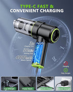 CODN Handheld Car Vacuum Portable Cordless 12000PA, 2 in 1 Handheld Vacuum Cleaner and Air Duster with Multi-Nozzles and LED 