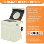 White Car Trash Can Cute, White Car Accessories for Women Waterproof Automotive Garbage Cans Leak Proof Vehicle Trash Can Diamond Pattern-Beige