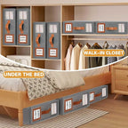 GhvyenntteS Sheet Organizers and Storage 4 Pack (Queen & King Size), Foldable Bed Sheet Organizer with Window and Label, Stor