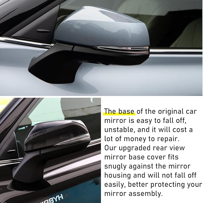 Jaronx Compatible with Toyota Highlander Driver Side Mirror Triangle Base Cover 2020-2024, for Highlander Driver Side Rearview Mirror Bottom Base Covers (NOT FIT Grand Highlander) (Left)