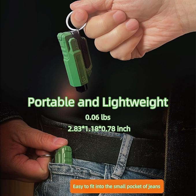 Window Breaker and Seatbelt Cutter Keychain,2 in 1 Car Safety Hammer Glass Break Under Water,Emergency Window Punch Escape To