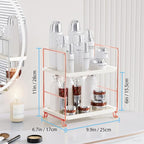 FSyueyun 2-Tier Bathroom Countertop Organizer, Tool-Less Installation Premium Plastics Makeup Shelf Organizer Perfume Skincar