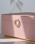 pickpiff 2 Layer Jewelry Box Organizer for Women, Jewelry Organizer with Handle & Removable Tray, Necklace Holder Ring Earrin