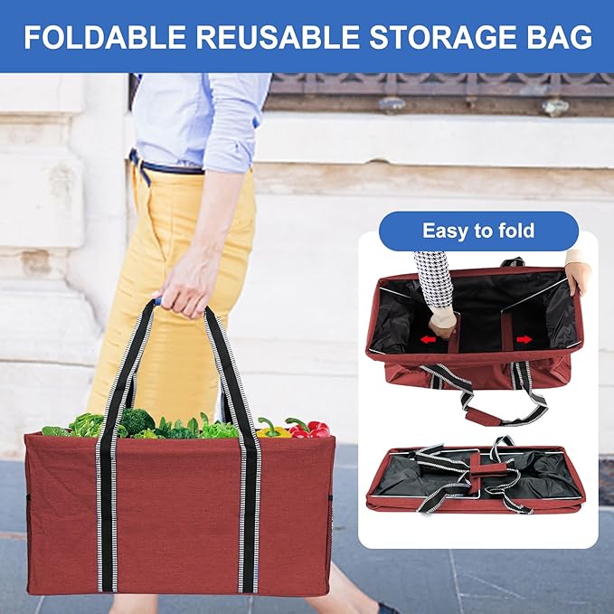 50L Utility Tote Bag Reusable Grocery Shopping Bag