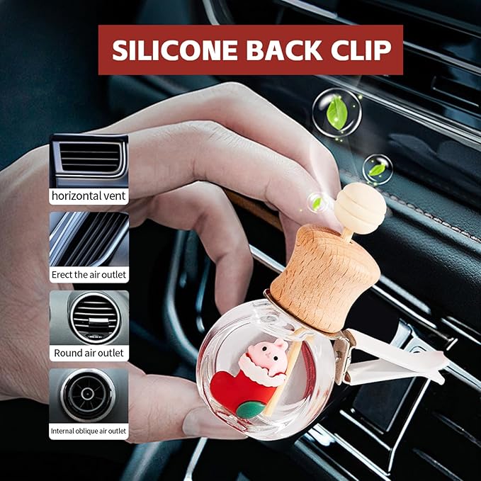Car Air Freshener Diffuser Christmas Set, Hanging Car Scents Air Freshener, Car Fresheners Long Lasting, Essential Oil Diffus