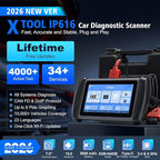XTOOL IP616 V2.0 Bidirectional Scan Tool with Lifetime Free Updates, AI-Assisted Full System OBD2 Scanner Diagnostic Tool with
