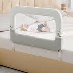 omzer Bed Guard Rail for Toddlers - 32inch Folding up & Adjustable Heights Baby Bed Safety Rails - Portable Toddler Bed Barri