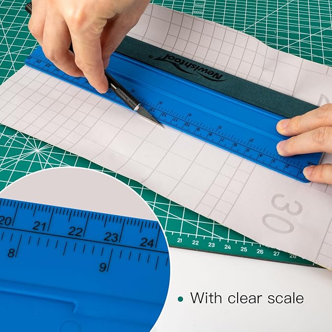 NEWISHTOOL Vinyl Wrap Squeegee for Vinyl, Big Size Wallpaper Smoothing Squeegee, 3 Pack 25CM Decals Squeegee with Ruler & Micro Suede Felt Edge for Sign Making Graphic Window Tint Film Application