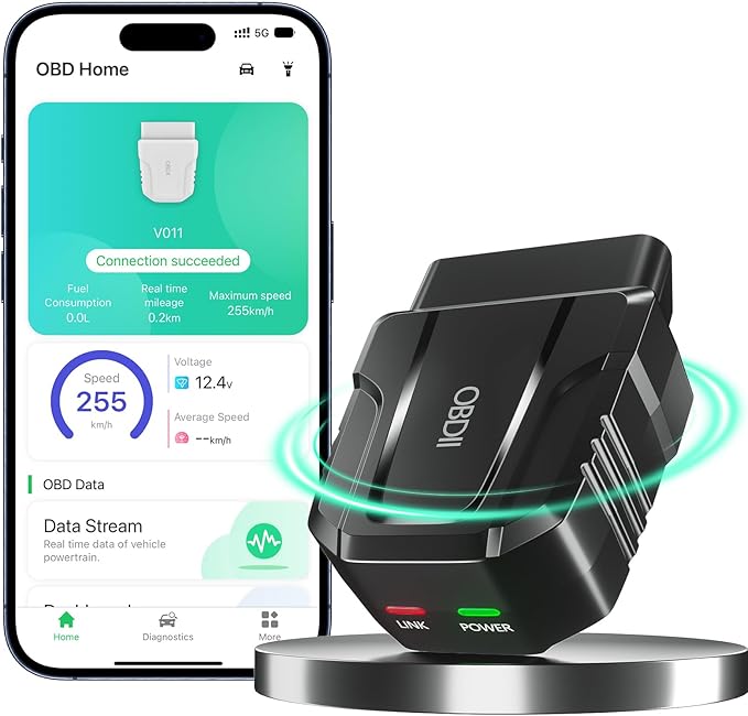 OBD2 Scanner Reader Bluetooth Wireless Auto Diagnostic Scan Tool for iOS & Android for Performance Test Bluetooth 5.4 Car Check