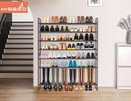 MISSLO 4 Tier Long Shoe Organizer for Closet Shoe Rack for Bedroom Closet Floor Shoe Shelf for Entryway Storage Stackable Wid
