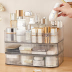 Clear Makeup Organizer for Vanity, Large Desk Organizer with Stackable Drawers for Cosmetics, Skincare, Lipsticks, Eyeshadow 