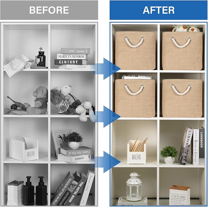 Temary Cube Storage Bins 11 Inch Fabric Storage Baskets 4 Pack Collapsible Storage Cubes Baskets for Gift Empty, Cube Organiz