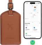 Luggage Tags Built-in Anti-Loss Tracker, Luxury Leather Luggage Tags for Suitcase, Travel Bags, Backpacks, Travel Organizer f