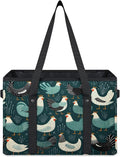 Reusable Grocery Bags Heavy Duty Shopping Bags Foldable Large Tote Bags with Long Handles & Hard Bottom