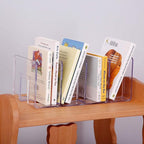 YAGELI Clear Acrylic Purse Organizer for Closet, 3-4 Section Desk File Sorter, 2.95" Wide Slots for Clutches, Handbags, Binde