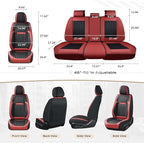 Coverado Car Seat Covers Full Set, Seat Covers for Cars, Car Seat Cover, Car Seat Protector, Leather Car Seat Cushion, Waterp