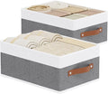 Fabric Clothing Storage Boxes, Storage Baskets with Handles, Cube Organizer Bins for Bedroom Laundry,13 × 9.1 × 5.5 Inch, Whi