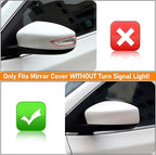 Moonlinks Compatible with Nissan Sentra 2013 2014 2015 2016 2017 2018 2019 Side Mirror Cover Replacement,White Left Driver & Right Passenger Side Door Rearview Side Mirror Cap Trim WITHOUT Turn Signal