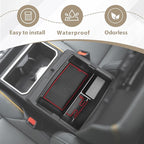 Muslogy Center Console Organizer Compatible with Toyota Tacoma 2024 2025 2026 Accessories Middle Console Storage Box ABS Material with Anti-Slip Mats Interior Insert Tray (Red)