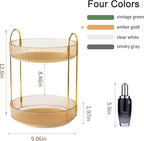 YCIA&DONE 360 Rotating Makeup Organizer and Storage for Vanity Countertop 2 Tiers, High Capacity Cosmetic Skincare Perfume Or