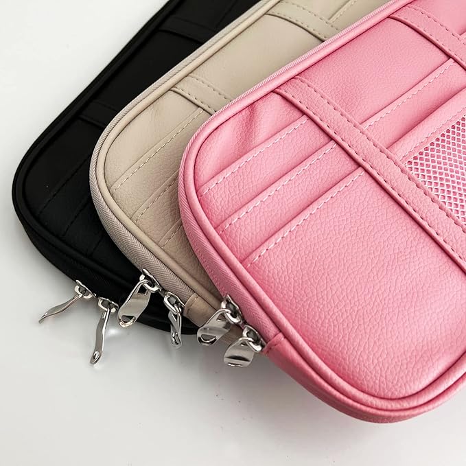 Da by Car Sun Visor Organizer Auto Interior Accessories Visor Pocket Organizer Car Truck Visor Storage Pouch Holder with Multi-Pocket Double Zippers New (Pink)