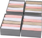 4 Packs T-shirt Drawer Organizers for Clothing,5 Grids Compartment Wardrobe Storage Box, Washable Clothes Organizer for Folde