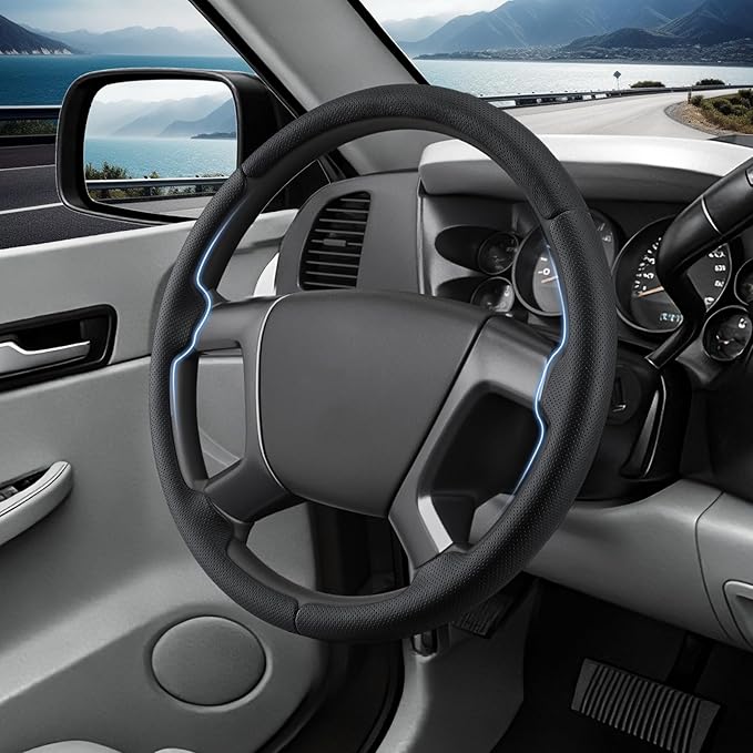 Steering Wheel Cover for Chevy Silverado 1500 GMC Sierra 1500 2007-2013/2500 3500 Chevrolet Tahoe Suburban Yukon (Yukon XL) 2007-2014/ Traverse 2009-2017/ GMC Sierra 2500HD 3500HD 2008-2014