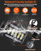 LED Headlight Light Bar Kit with Mounting Bracket for Suzuki DR650S DR650SE DRZ400 DRZ400S DRZ400SM - 4800LM High/Low Beam, 6