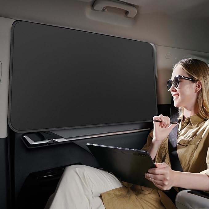 Silver Car Window Sun Shade - Side Thiken Curtain Magnetic 100% Block Light Car Window Covers with Cooler Feeling (Silver, D-Front-2pcs)