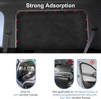 XCBYT Suede Car Window Shades for Rear Side Windows, 2-Pack Ultra-Soft Magnetic Car Curtains, 100% Light Blocking Window Covers for Privacy, Baby Care, Camping & Road Trips