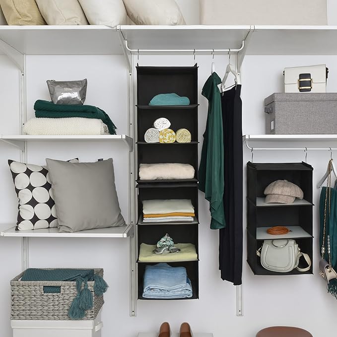 GRANNY SAYS 6-Shelf Hanging Organizer for Closet, Separable to 2 Pack 3-Shelf Hanging Shelves, Hanging Organizer for Bedroom,