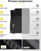 3W Floor Mats for Benz C-Class 2026 2025-2022 C300/C43 AMG/C63 AMG S/C63 AMG S E (Sedan Only), TPE All Weather Custom Fit Floor Liner for Benz C Class, 1st & 2nd Row Car Mats, Black