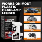 Headlight Restoration Kit Cleaner Restorer: Car Headlamps Oxidized & Yellowed Lens Repair with Protective Coating - Clear Bright Headlights for Trucks Motorcycles