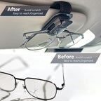 SEAMETAL Sunglass Holder for Car Visor Metal Sunglasses Clip, One-Hand Operation,Heavy Duty Universal Eyeglass Holder for Sun Visor,Secure Fit for Most Glasses,Car Accessories Organizer (2 PACK Black)