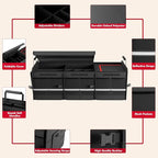 MEI&CO Car Trunk Organizer - 2.5mm PP Board Built, 35L Leakproof Cooler, 105L Capacity, 2 Tie-Down Straps, 4 Adjustable Divide