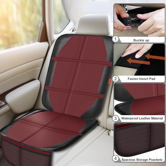 Car Seat Protector,2 Pack Automotive Seat Protectors Baby Carseat Pad Waterproof Durable 600D Fabric for Child Baby Car Seat 
