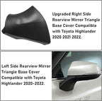 Jaronx Compatible with Toyota Highlander Driver Side Mirror Triangle Base Cover 2020-2024, for Highlander Driver Side Rearview Mirror Bottom Base Covers (NOT FIT Grand Highlander) (Left)