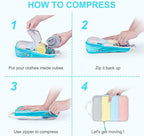 PFEYRPK Lightweight Compression Packing Cubes for Suitcases, Compressible Expandable Travel Packing Organizer with Clear Toil