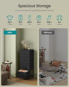 SONGMICS Dresser for Bedroom, Chest of Drawers, Steel, MDF, 4 Non-Woven Fabric Drawers, Storage Organizer Unit, Closet, Entry
