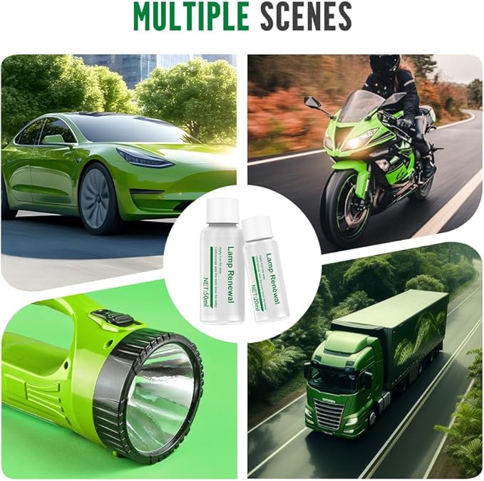 Auto Long-Lasting Effective Headlight Repair Fluid, Car Headlight Restoration Kit Headlight Cleaner and Cleaning Sponge, Auto